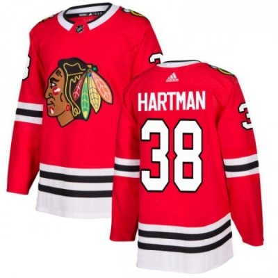 Youth Adidas Chicago Blackhawks 38 Ryan Hartman Authentic Red Home NHL Jersey