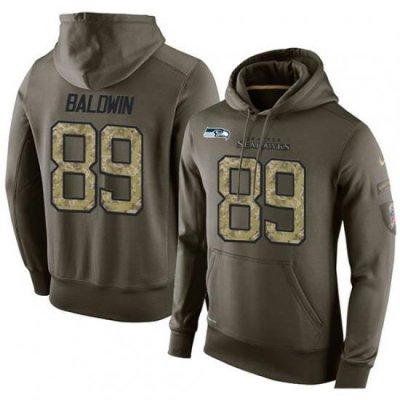 NFL Nike Seattle Seahawks 89 Doug Baldwin Green Salute To Service Mens Pullover Hoodie