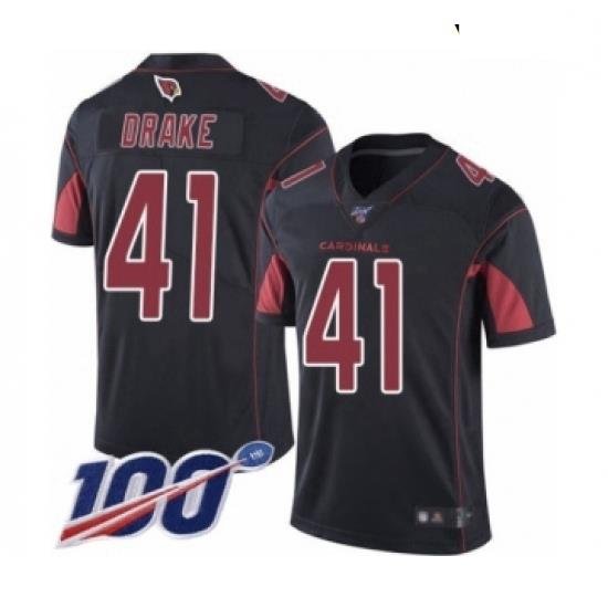 Youth Arizona Cardinals #41 Kenyan Drake Limited Black Rush Vapor Untouchable 100th Season Football Jersey