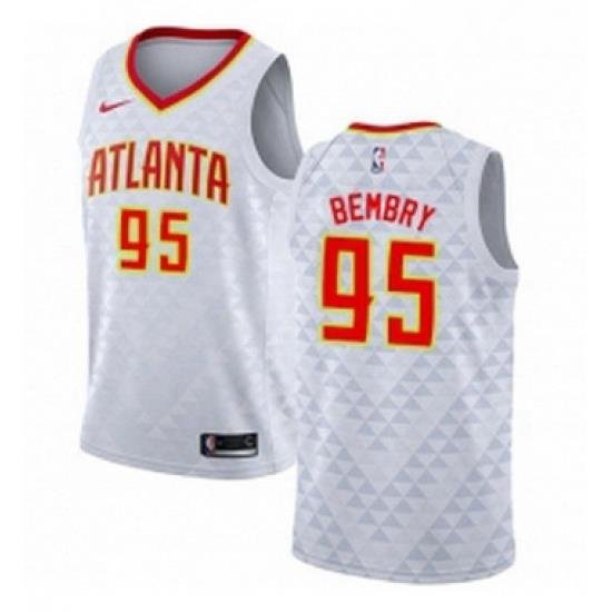 Womens Nike Atlanta Hawks 95 DeAndre Bembry Swingman White NBA Jersey Association Edition