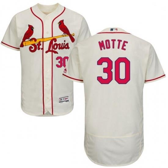 Mens Majestic St Louis Cardinals 30 Jason Motte Cream Alternate Flex Base Authentic Collection MLB Jersey