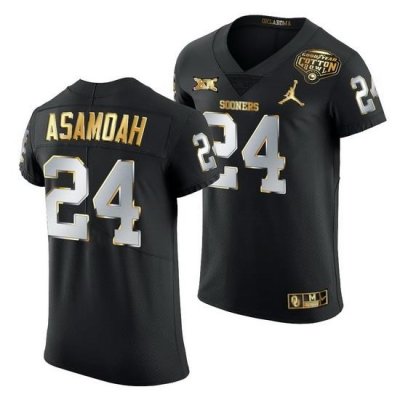 Oklahoma Sooners Brian Asamoah Black 2020 Cotton Bowl Classic Golden Edition Jersey