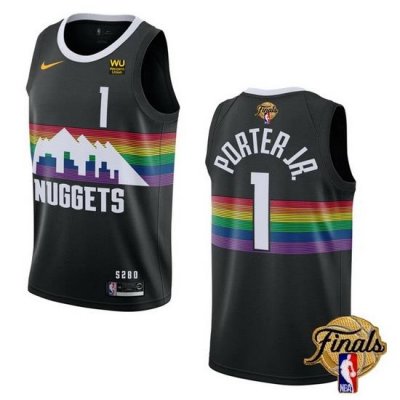 Men Denver Nuggets 1 Michael Porter Jr  Black 2023 Finals City Edition Stitched Basketball Jersey