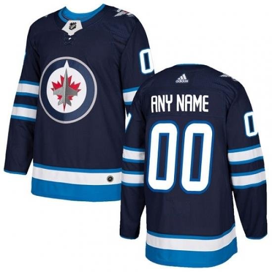 Men Women Youth Toddler Youth Navy Blue Jersey - Customized Adidas Winnipeg Jets Home