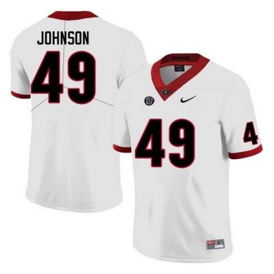 Men #49 Samuel Johnson Georgia Bulldogs College Football Jerseys Sale-White Anniversary