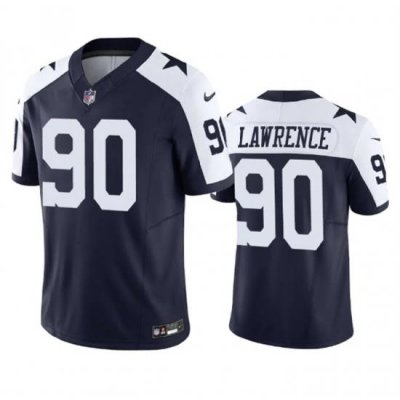 Men Dallas Cowboys 90 Demarcus Lawrence Navy 2023 F U S E  Vapor Limited Stitched Football Jersey