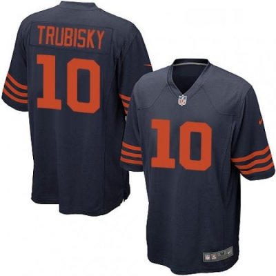 Mens Nike Chicago Bears 10 Mitchell Trubisky Game Navy Blue Alternate NFL Jersey