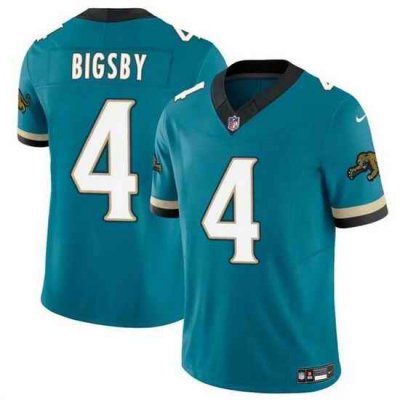 Men Jacksonville Jaguars 4 Tank Bigsby Teal 2024 F U S E Prowler Throwback Vapor Limited Stitched Football Jersey