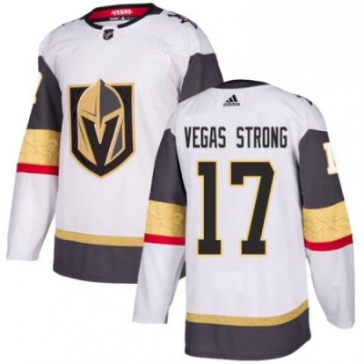 Womens Adidas Vegas Golden Knights 17 Vegas Strong Authentic White Away NHL Jersey