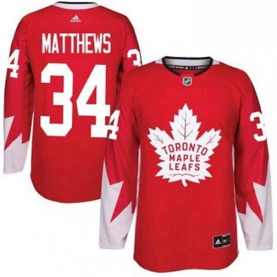 Mens Adidas Toronto Maple Leafs 34 Auston Matthews Authentic Red Alternate NHL Jersey