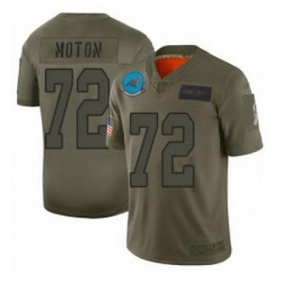 Womens Carolina Panthers 72 Taylor Moton Limited Camo 2019 Salute to Service Football Jersey