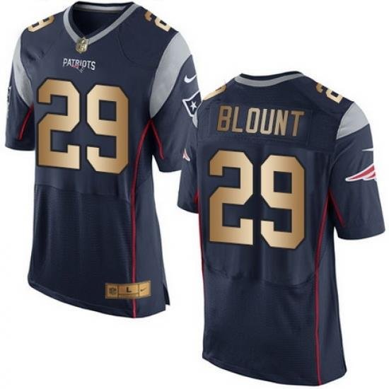 Nike Patriots #29 LeGarrette Blount Navy Blue Team Color Mens Stitched NFL New Elite Gold Jersey