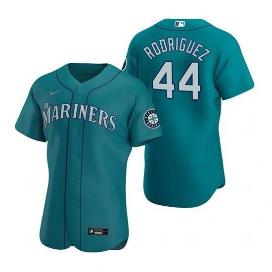 Men Seattle Mariners 44 Julio Rodriguez Aqua Flex Base Stitched jersey