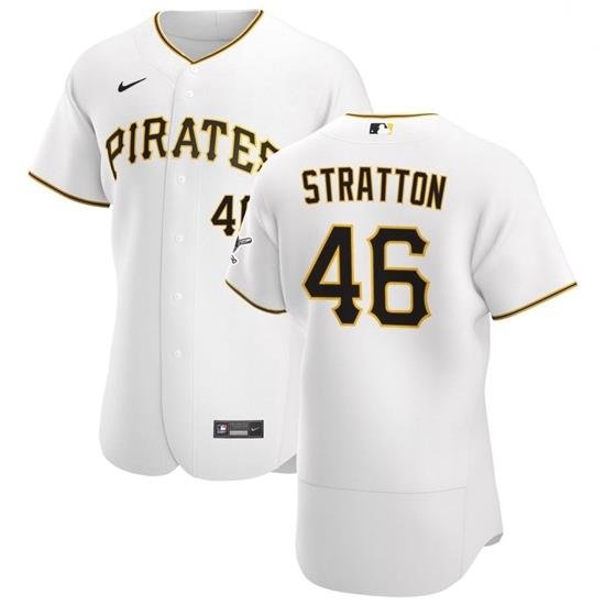 Pittsburgh Pirates 46 Chris Stratton Men Nike White Home 2020 Authentic Player MLB Jersey