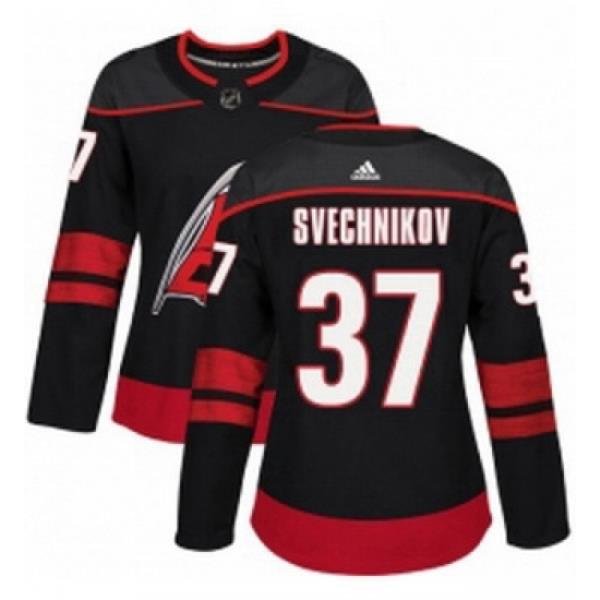 Womens Adidas Carolina Hurricanes 37 Andrei Svechnikov Authentic Black Alternate NHL Jersey