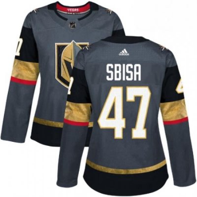 Womens Adidas Vegas Golden Knights 47 Luca Sbisa Authentic Gray Home NHL Jersey