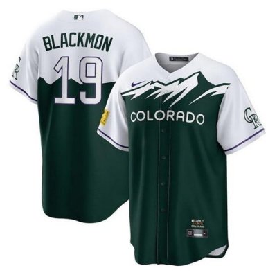 Men Colorado Rockies 19 Charlie Blackmon 2022 Green City Connect Stitched Baseball Jerseys