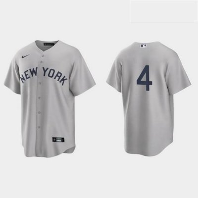 Men NeW York Yankees 4 Lou Gehrig Men Nike Gray 2021 Field of Dreams Game MLB Jersey