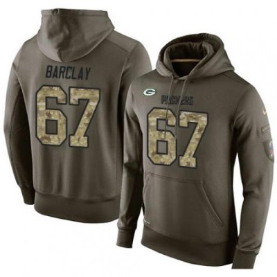 NFL Nike Green Bay Packers 67 Don Barclay Green Salute To Service Mens Pullover Hoodie