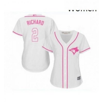 Womens Toronto Blue Jays 2 Clayton Richard Replica White Fashion Cool Base Baseball Jersey