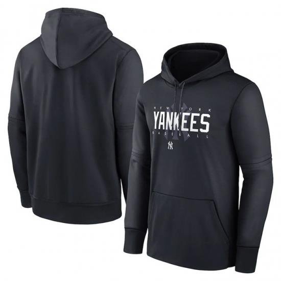 Men New York Yankees Navy Pregame Performance Pullover Hoodie