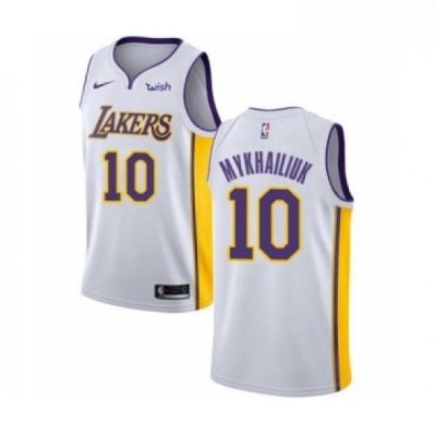 Youth Los Angeles Lakers 10 Sviatoslav Mykhailiuk Swingman White Basketball Jersey Association Edition