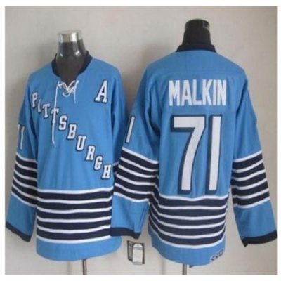 Pittsburgh Penguins #71 Evgeni Malkin Light Blue CCM Throwback Stitched NHL Jersey