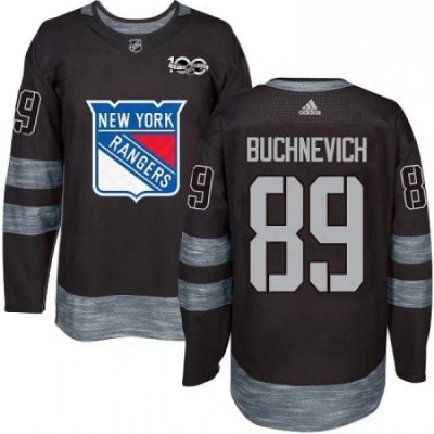 Mens Adidas New York Rangers 89 Pavel Buchnevich Premier Black 1917 2017 100th Anniversary NHL Jersey