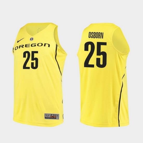 Men Oregon Ducks Luke Osborn Yellow Authentic College Basketball Jersey