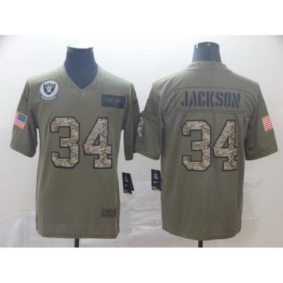 Nike Raiders 34 Bo Jackson 2019 Olive Camo Salute To Service Limited Jersey