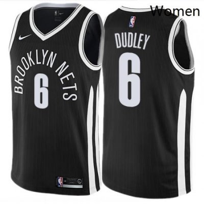 Womens Nike Brooklyn Nets 6 Jared Dudley Swingman Black NBA Jersey City Edition