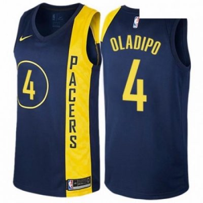 Mens Nike Indiana Pacers 4 Victor Oladipo Swingman Navy Blue NBA Jersey City Edition