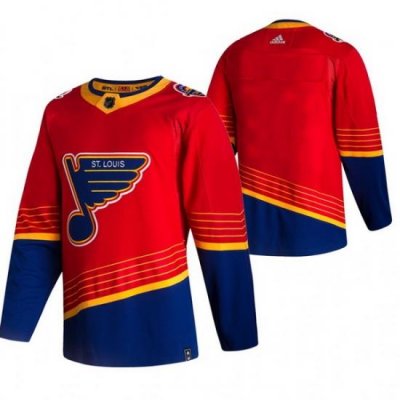 Men St  Louis Blues Blank Red Adidas 2020 21 Reverse Retro Alternate NHL Jersey