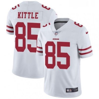 Mens Nike San Francisco 49ers 85 George Kittle White Vapor Untouchable Limited Player NFL Jersey