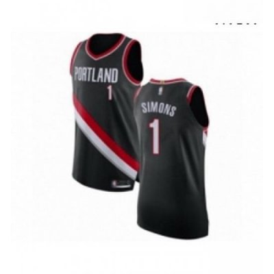 Mens Portland Trail Blazers 1 Anfernee Simons Authentic Black Basketball Jersey Icon Edition