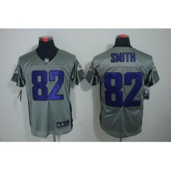 Nike Baltimore Ravens 82 Torrey Smith Grey Elite Shadow NFL Jersey