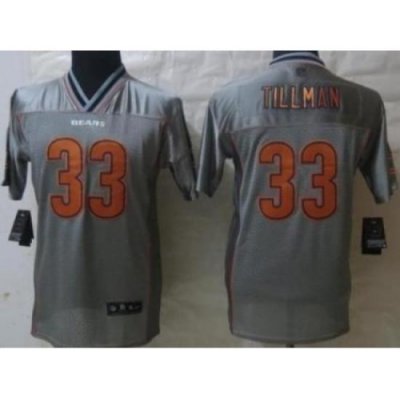 Kids Nike Chicago Bears 33 Charles Tillman Grey Vapor Elite Jerseys