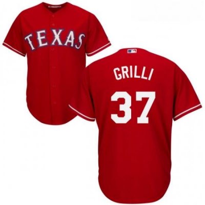 Youth Majestic Texas Rangers 37 Jason Grilli Authentic Red Alternate Cool Base MLB Jersey