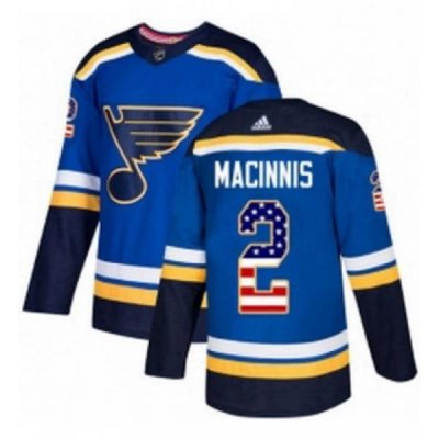 Mens Adidas St Louis Blues 2 Al Macinnis Authentic Blue USA Flag Fashion NHL Jersey