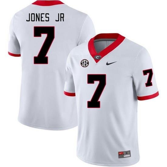 Men #7 Marvin Jones Jr Georgia Bulldogs College Football Jerseys Stitched-White