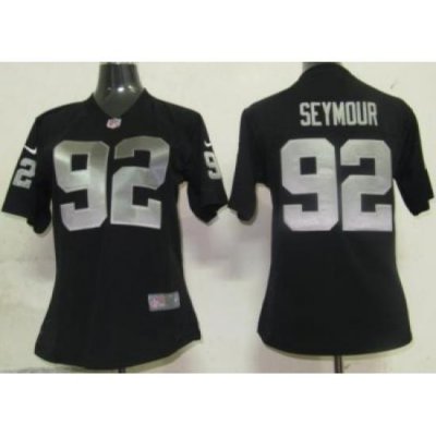 Womens Nike Oakland Raiders 92 Seymour Black Nike NFL Jerseys