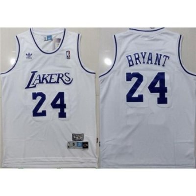 Lakers 24 Kobe Bryant White Hardwood Classics Jersey