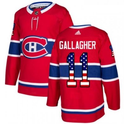 Youth Adidas Montreal Canadiens 11 Brendan Gallagher Authentic Red USA Flag Fashion NHL Jersey