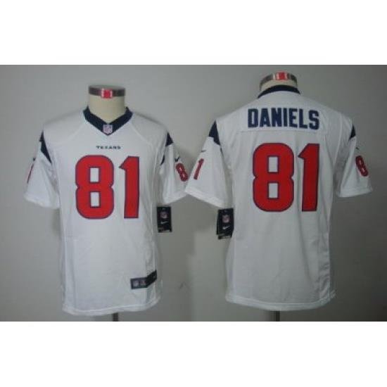 Youth Nike NFL Houston Texans #81 Owen Daniels White Color[Youth Limited Jerseys]