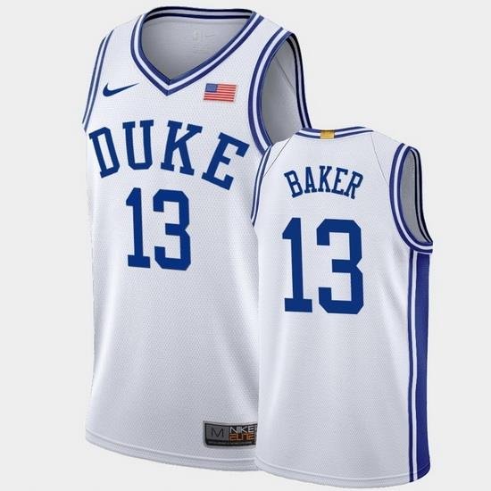 Duke Blue Devils Joey Baker White Authentic Men'S Jersey