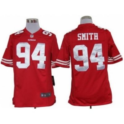 Nike San Francisco 49ers 94 Justin Smith red Game NFL Jersey