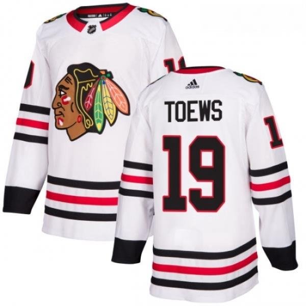 Womens Adidas Chicago Blackhawks 19 Jonathan Toews Authentic White Away NHL Jersey