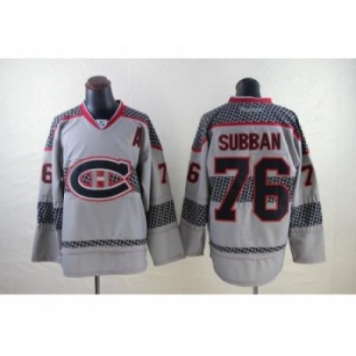 NHL Montreal Canadiens #76 PK Subban Charcoal Cross Check Jerseys