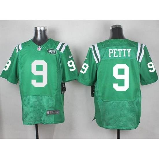 Nike Jets 9 Bryce Petty Green Mens Stitched NFL Elite Rush Jersey