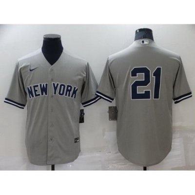 Men NeW York Yankees 21 Paul O 27Neill Grey Stitched Baseball jersey